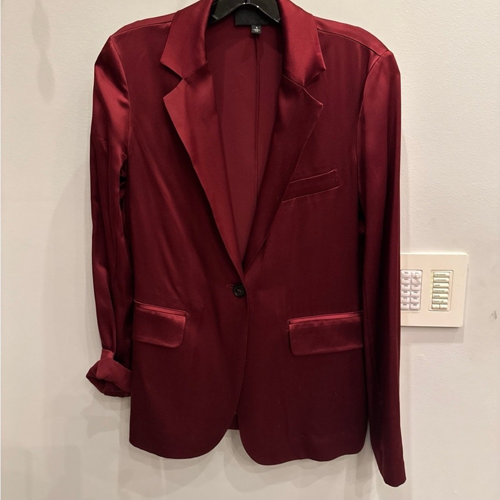 Nili Lotan Deep Red Silk Jacket